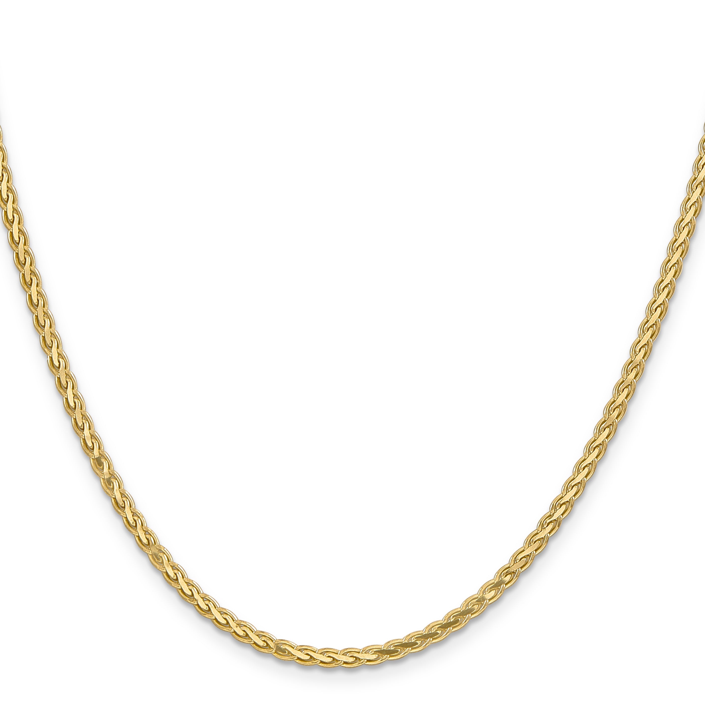 14K Yellow Gold 20 Inch 2.8mm Flat Wheat With Lobster Clasp Chain Necklace