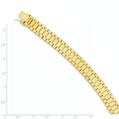 8 Inch 14K Men'S Satin And Polished 8In Link Bracelet