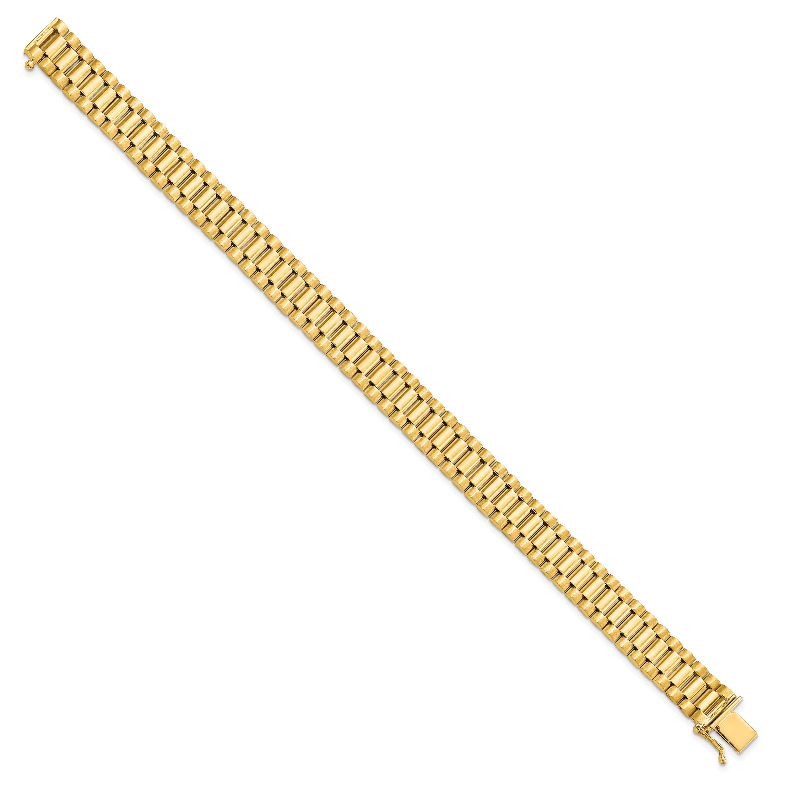 8 Inch 14K Men'S Satin And Polished 8In Link Bracelet