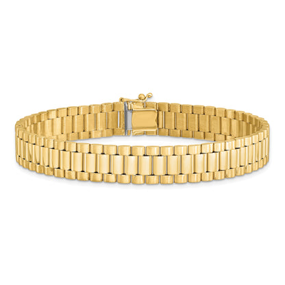 8 Inch 14K Men'S Satin And Polished 8In Link Bracelet