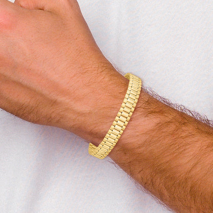 8 Inch 14K Men'S Satin And Polished 8In Link Bracelet