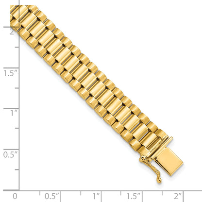 8 Inch 14K Men'S Satin And Polished 8In Link Bracelet