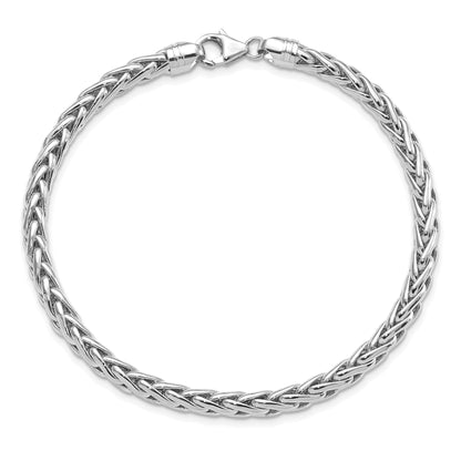 8.25 Inch 14K White Polished 8.25In Wheat Chain Bracelet