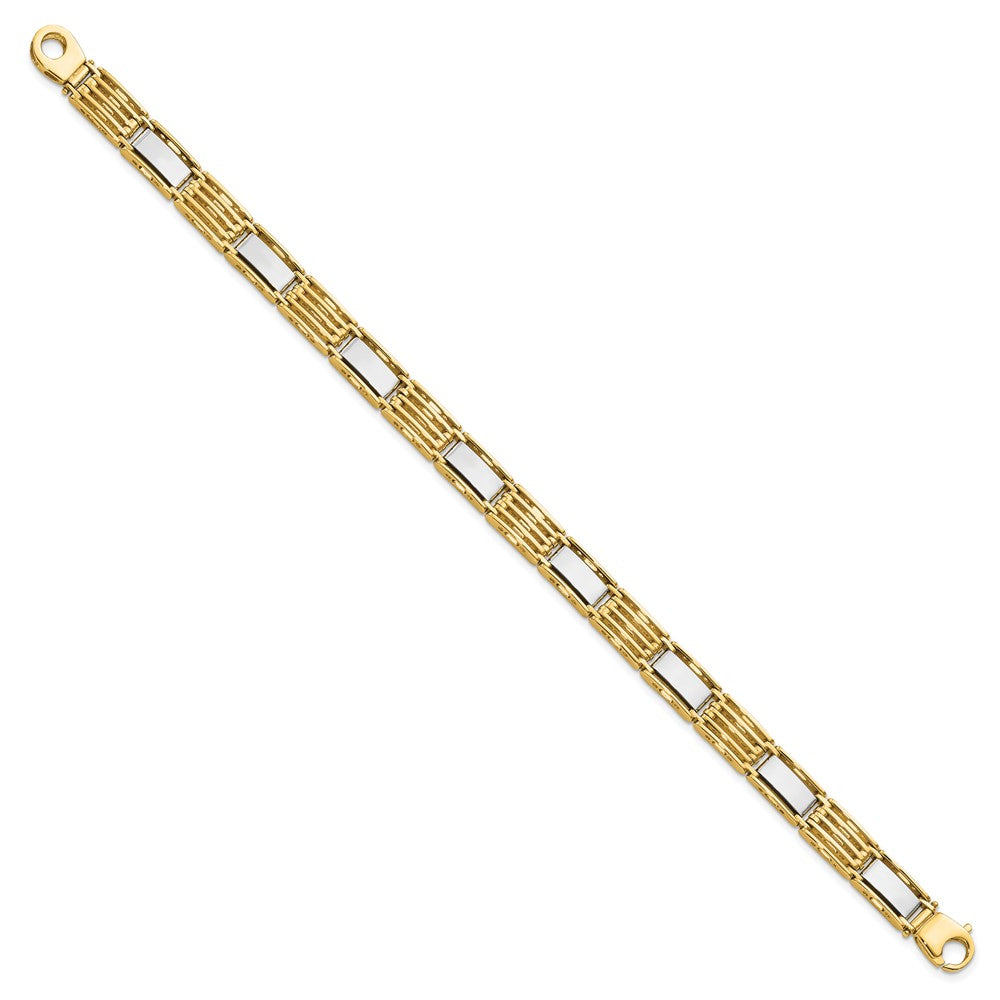 8.5 Inch 14K Two-Tone High Polished 8.5In Mens Link Bracelet