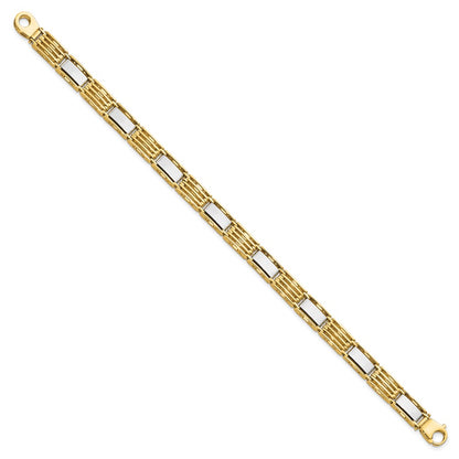 8.5 Inch 14K Two-Tone High Polished 8.5In Mens Link Bracelet