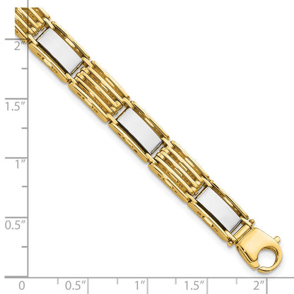 8.5 Inch 14K Two-Tone High Polished 8.5In Mens Link Bracelet