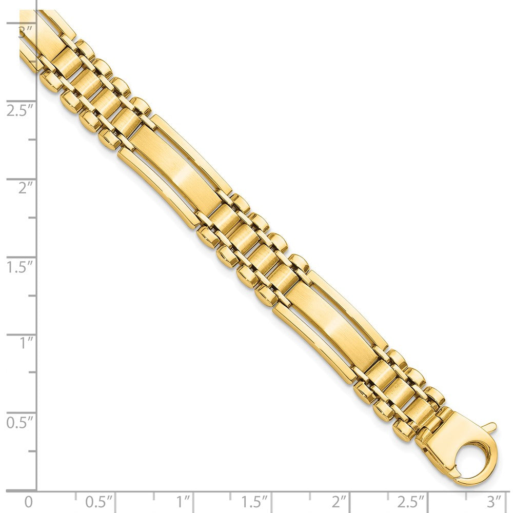 8.5 Inch 14K Polished And Satin 8.5In Mens Link Bracelet