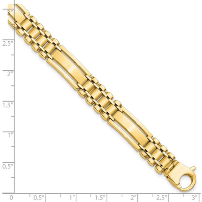 8.5 Inch 14K Polished And Satin 8.5In Mens Link Bracelet
