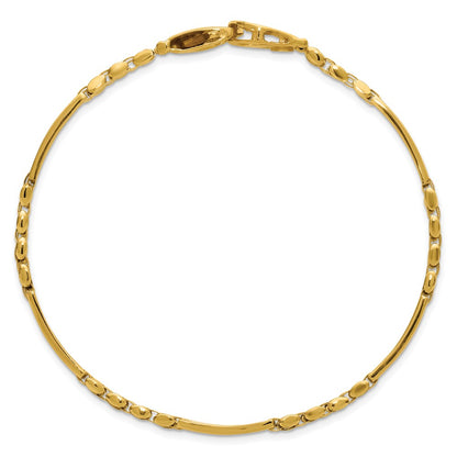 8.75 Inch 14K Mens Two-Tone Polished And Satin 8.75In Link Bracelet