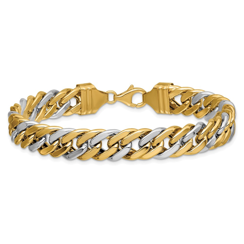 14K Two-Tone 8 Inch Curb Link Bracelet