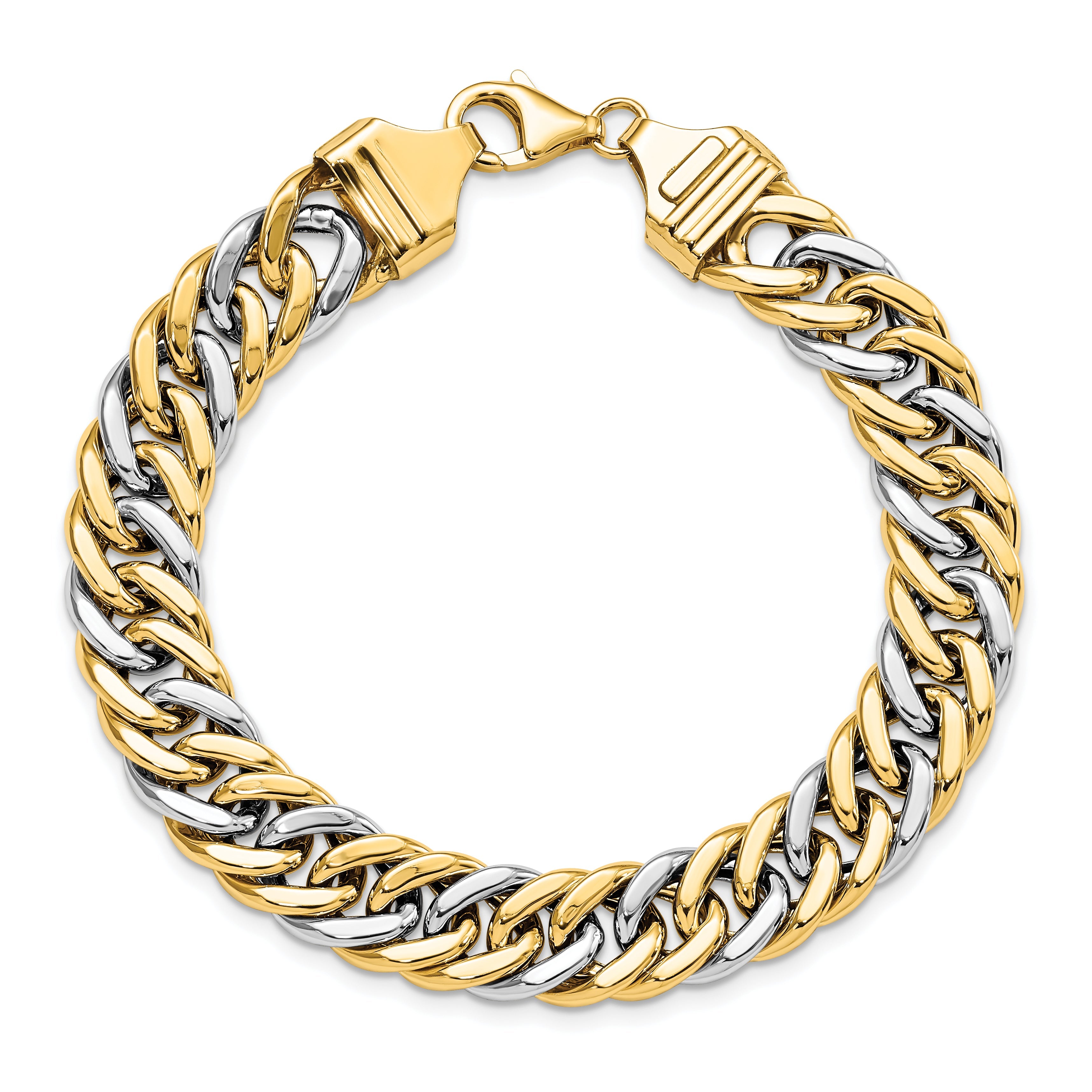 14K Two-Tone 8 Inch Curb Link Bracelet