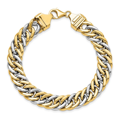 14K Two-Tone 8 Inch Curb Link Bracelet