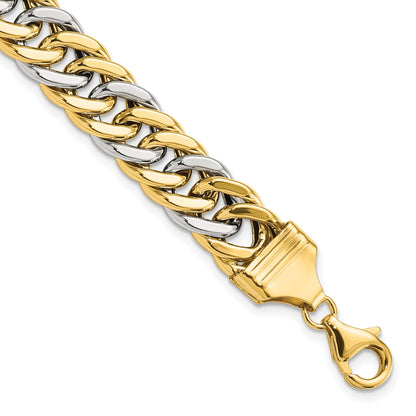 14K Two-Tone 8 Inch Curb Link Bracelet