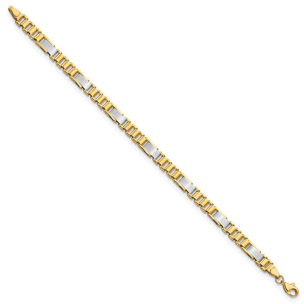 8 Inch 14K Two-Tone Brushed And Polished Fancy Link 8In Bracelet