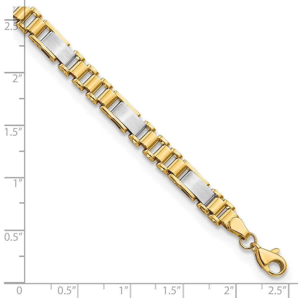 8 Inch 14K Two-Tone Brushed And Polished Fancy Link 8In Bracelet