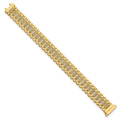 7.75 Inch 14K Polished & D/C Fancy Link Bracelet