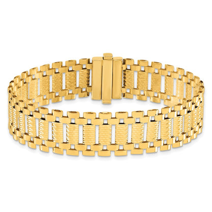 7.75 Inch 14K Polished & D/C Fancy Link Bracelet