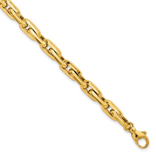 8.25 Inch 14K Polished Fancy Long Cable Link Mens 8.25In Bracelet