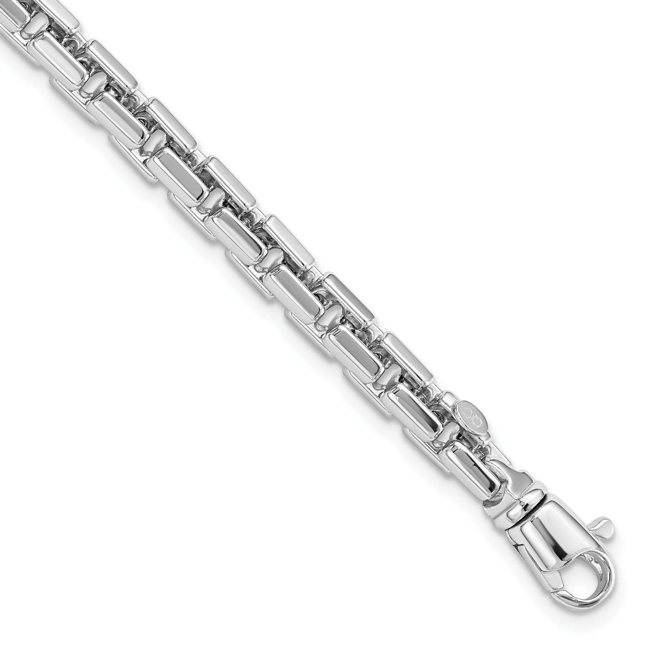 8.5 Inch 14K White Gold Polished Chain Bracelet