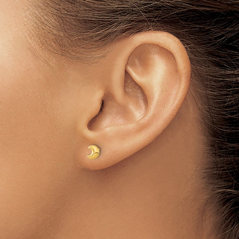 14K Yellow Gold Madi K Moon Post Earrings