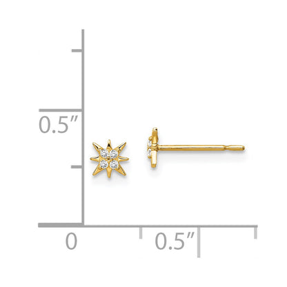 14K Yellow Gold Madi K Cz Star Post Earrings