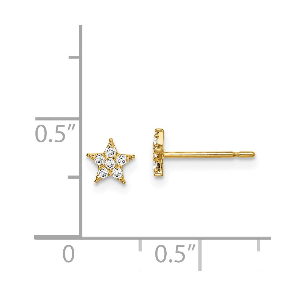 14K Yellow Gold Madi K Star Cz Earrings