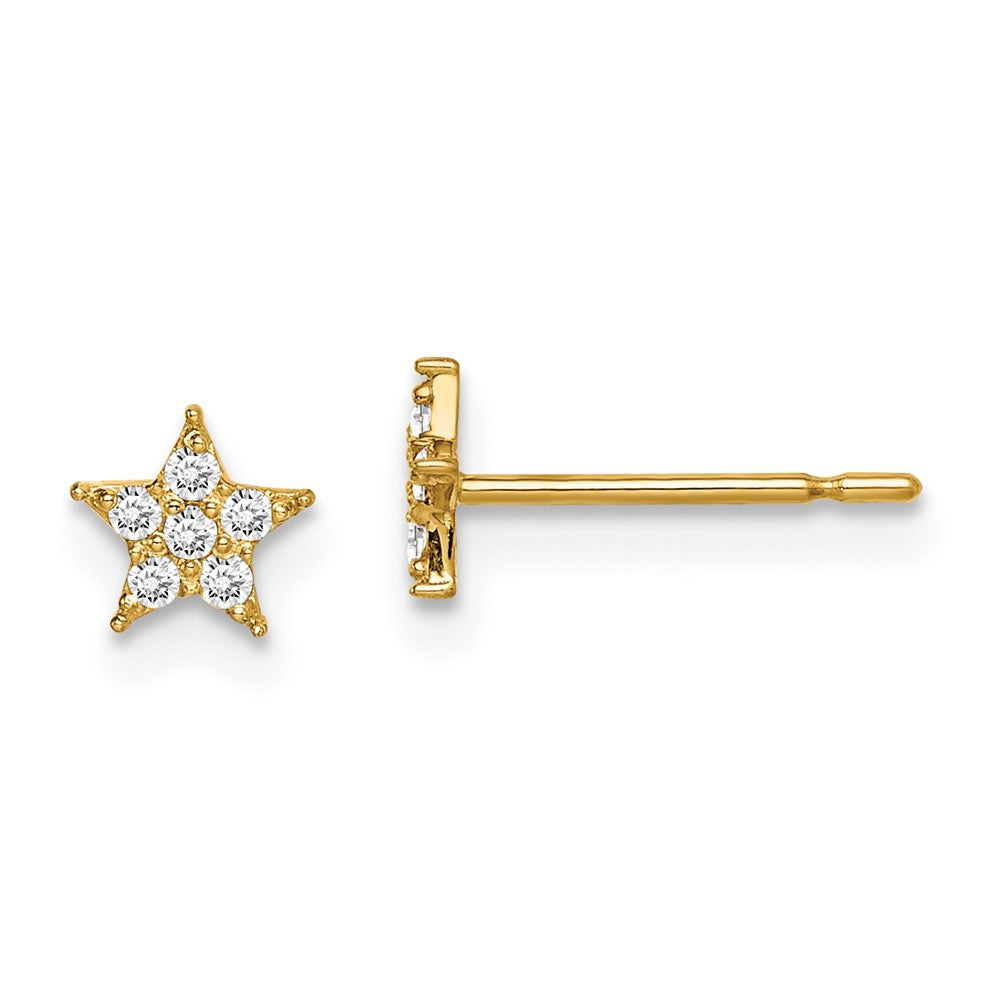 14K Yellow Gold Madi K Star Cz Earrings