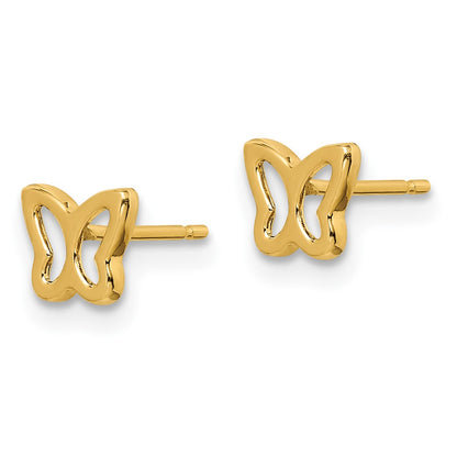 14K Yellow Gold Madi K Cut Out Butterfly Post Earrings