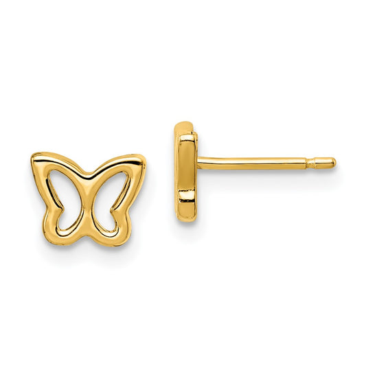 14K Yellow Gold Madi K Cut Out Butterfly Post Earrings