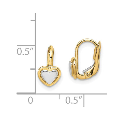 14K Two Tone Madi K Children'S Heart Hoop Earrings
