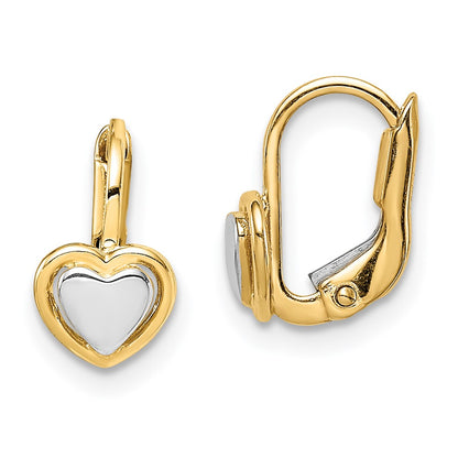 14K Two Tone Madi K Children'S Heart Hoop Earrings