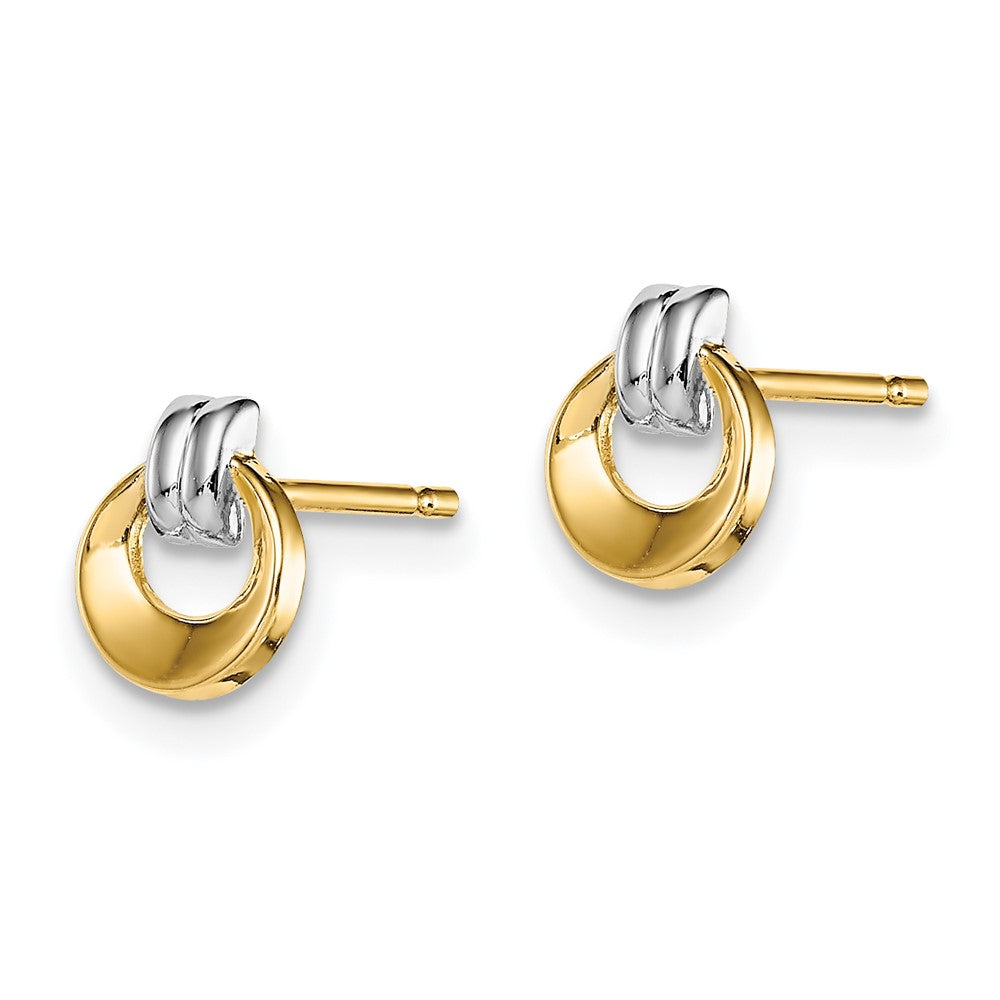 14K Yellow & Rhodium Madi K Circle Post Earrings