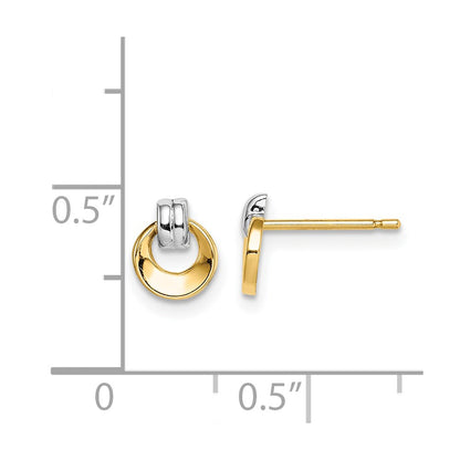 14K Yellow & Rhodium Madi K Circle Post Earrings