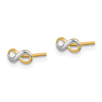 14K Yellow & Rhodium Madi K Infinity Post Earrings