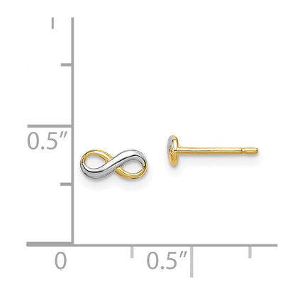 14K Yellow & Rhodium Madi K Infinity Post Earrings