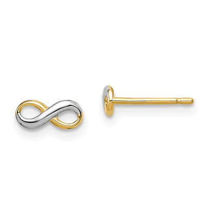 14K Yellow & Rhodium Madi K Infinity Post Earrings