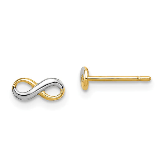 14K Yellow & Rhodium Madi K Infinity Post Earrings