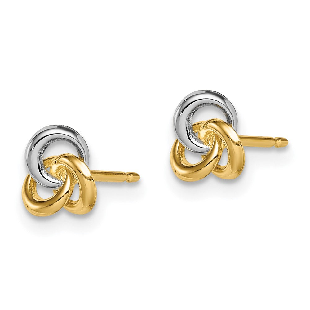 14K Yellow & Rhodium Madi K Love Knot Post Earrings