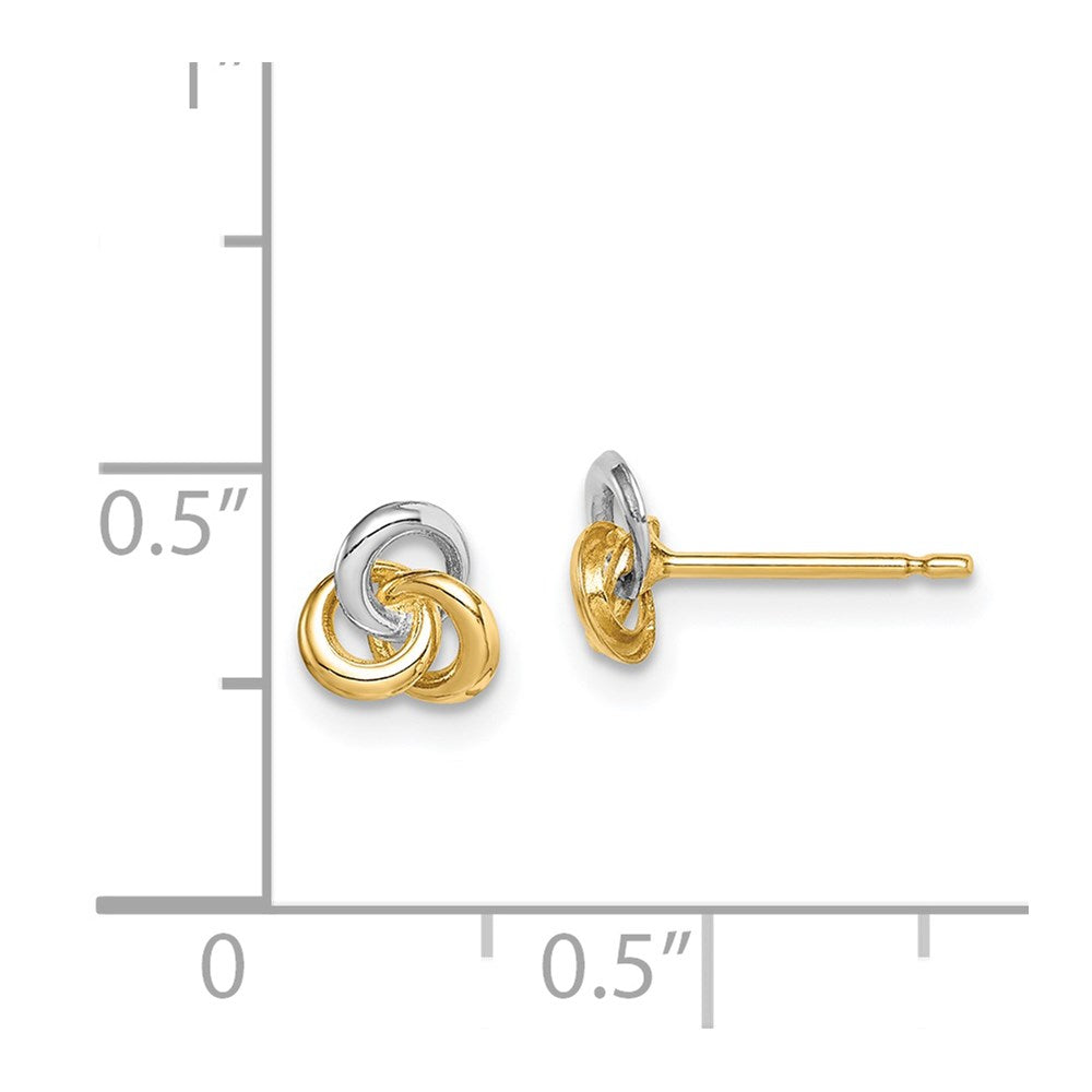 14K Yellow & Rhodium Madi K Love Knot Post Earrings