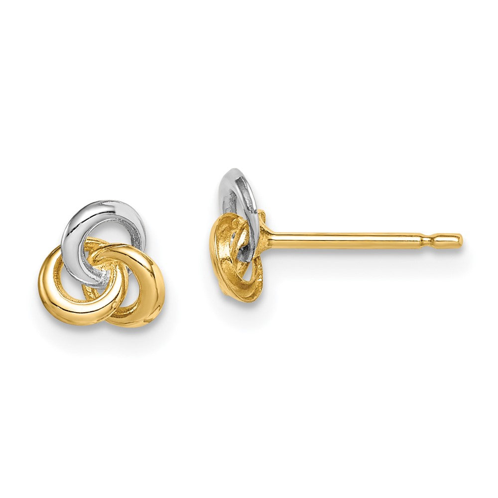 14K Yellow & Rhodium Madi K Love Knot Post Earrings