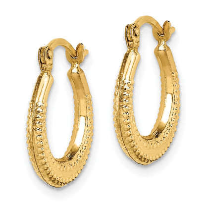 14K Yellow Gold Madi K Textured Hoop Earrings