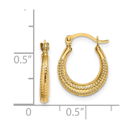 14K Yellow Gold Madi K Textured Hoop Earrings