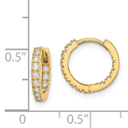 14K Yellow Gold Madi K Cz Hinged Hoop Earrings