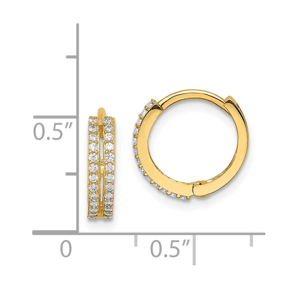 14K Yellow Gold Madi K Cz Hinged Hoop Earrings