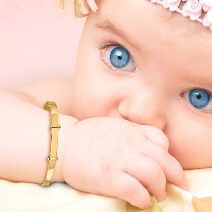 14K Yellow Gold Madi K Polished Expandable Baby Bangle
