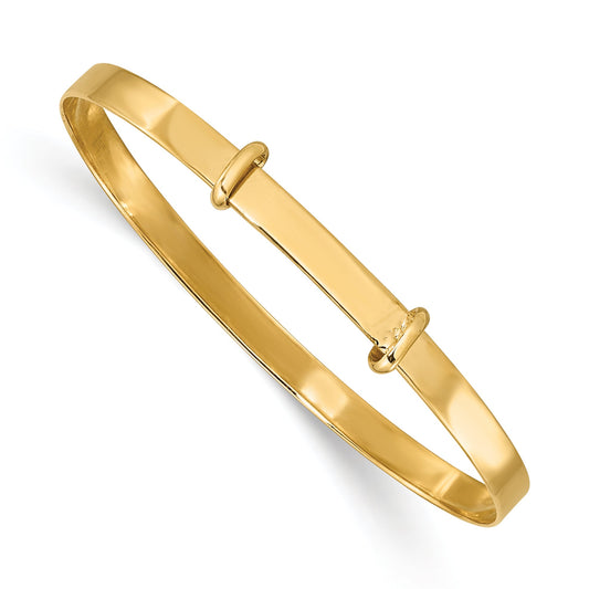 14K Yellow Gold Madi K Polished Expandable Baby Bangle