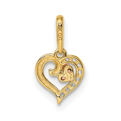 14k Two-tone 14k Two-tone Madi K CZ Hearts Pendant
