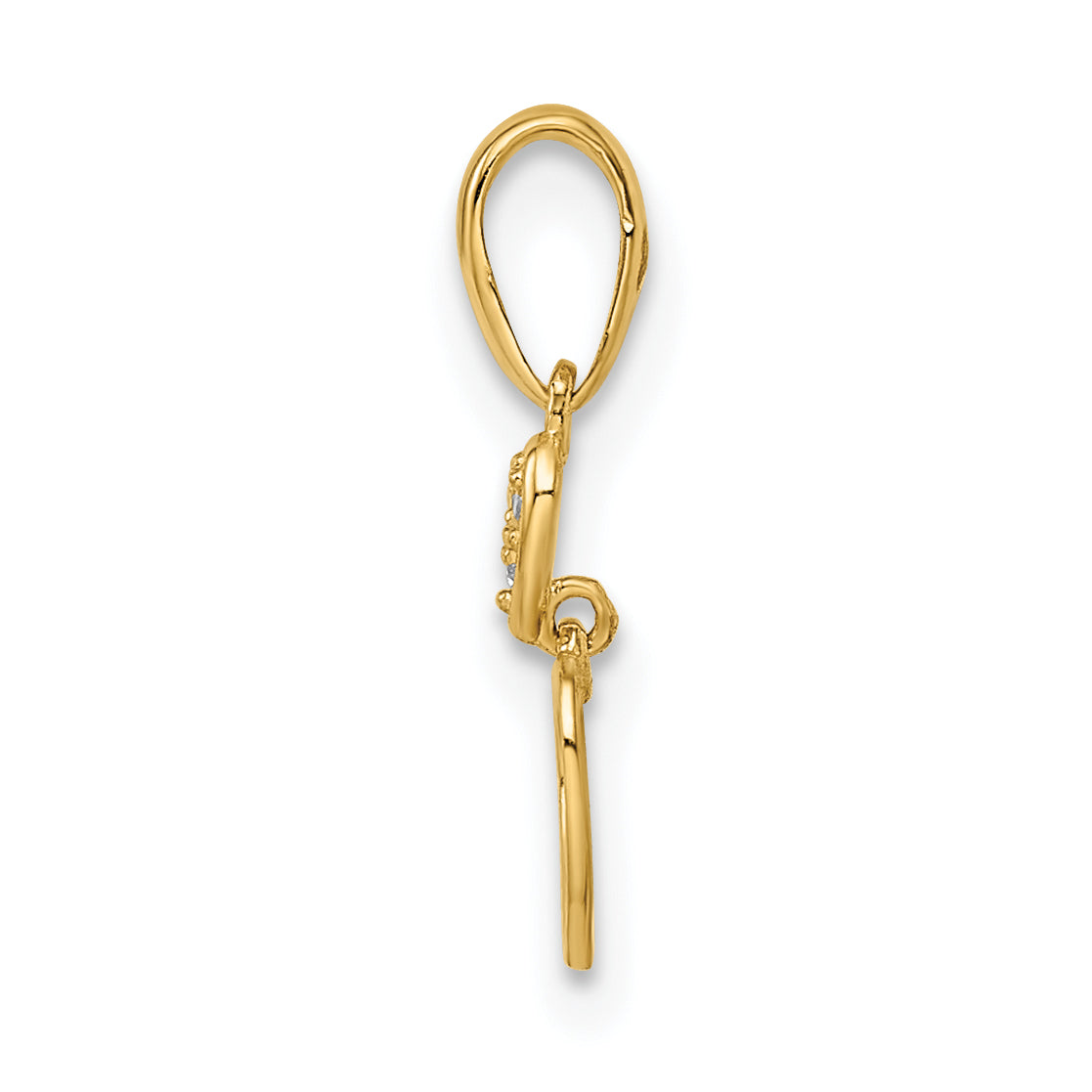 14k Yellow Gold 14k Madi K CZ Hearts Dangle Pendant