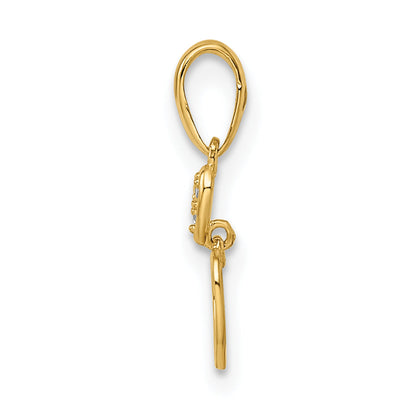 14k Yellow Gold 14k Madi K CZ Hearts Dangle Pendant