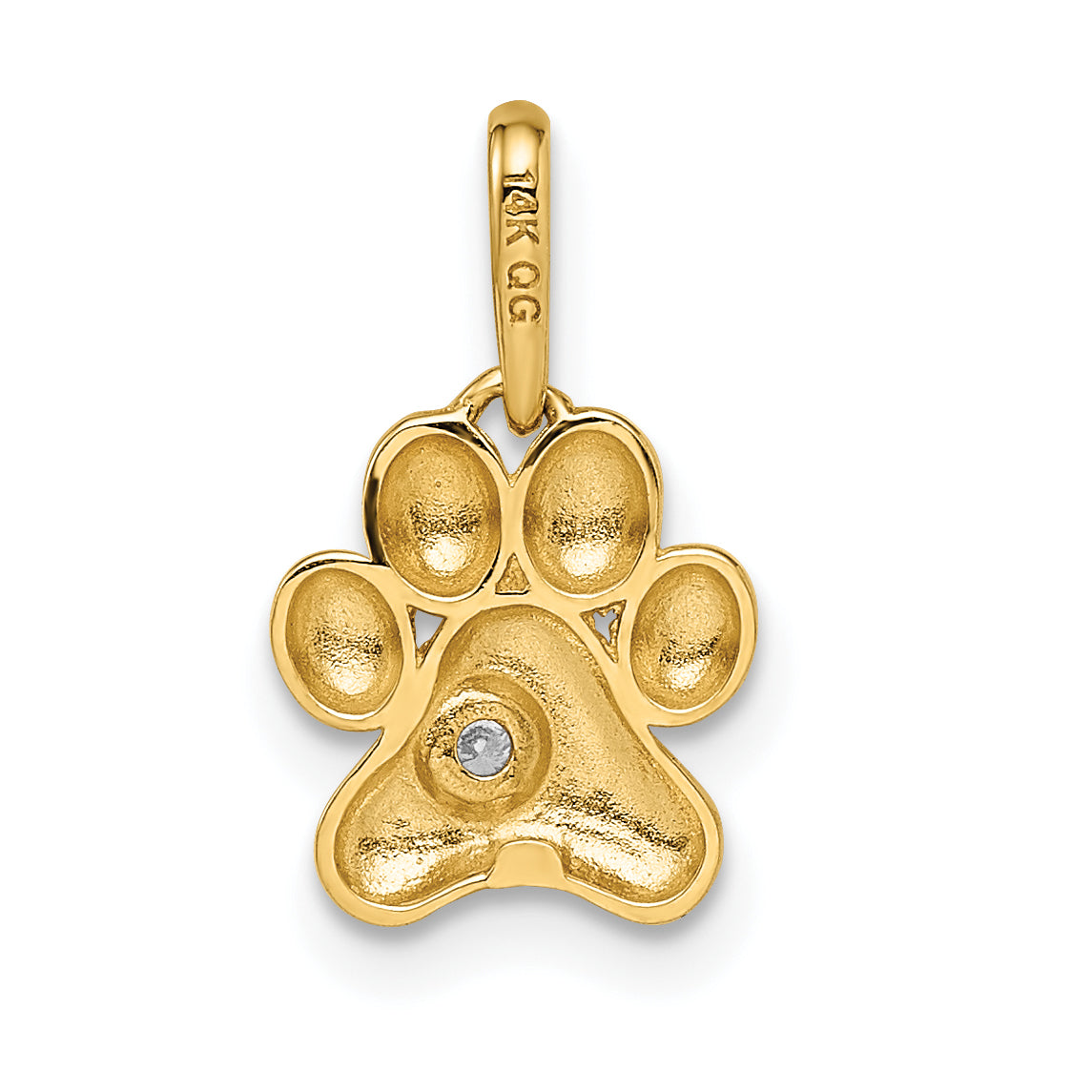 14k Yellow Gold 14k Madi K CZ Paw Print Pendant